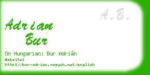 adrian bur business card